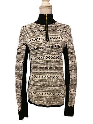 Skyr Grande 1/4 Cremallera Pullover Camisa Sudadera Esquí Cabina Invierno Negro Blanco Estampado Foto 1 de 4