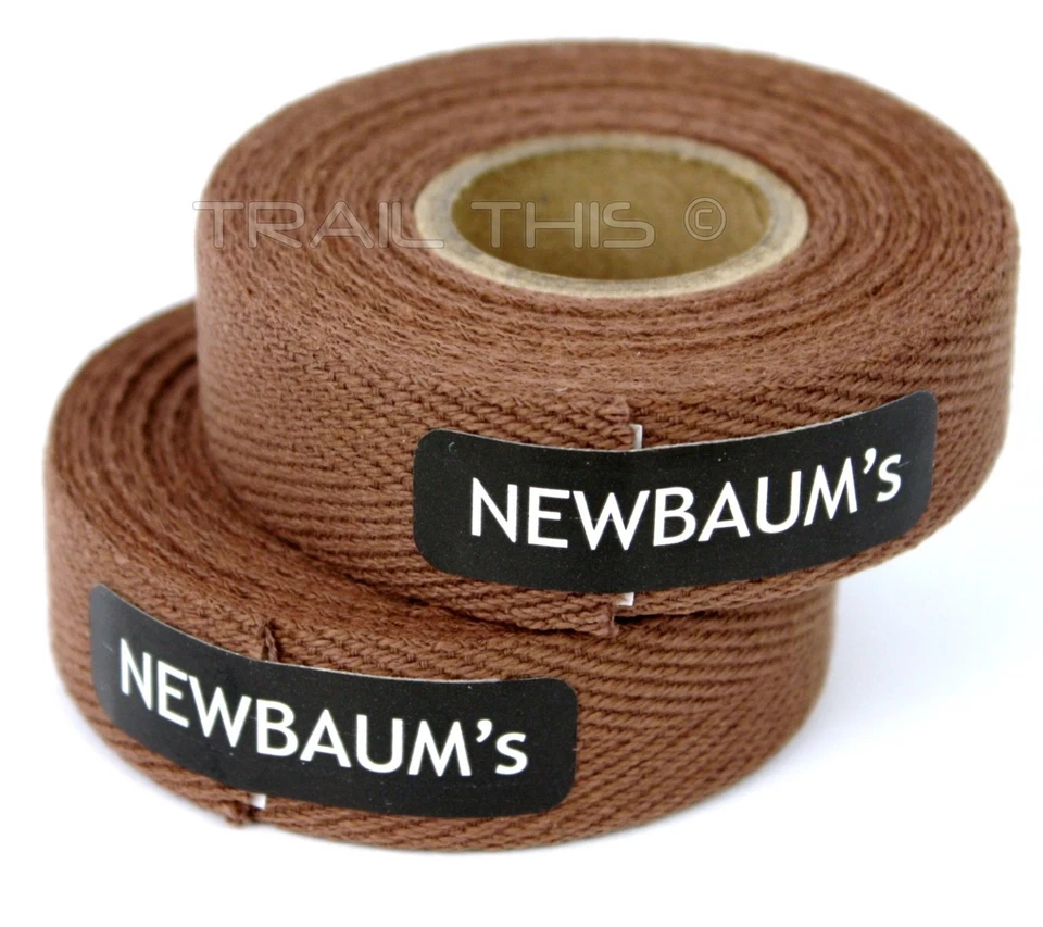 2-Rolls Newbaum's Brown Cotton Cloth Road Bicycle Handlebar Drop Bar Tape Wrap - Image 1 of 1