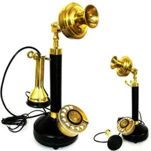 Candlestick brassTelephone Rotary Dial Old Retro Vintage Phone - Picture 1 of 4