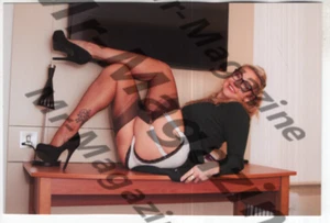 Blonde Lingerie & Stockings Model 3"x5" B&W Print Sexy Risque Pinup RI-59 - Picture 1 of 1