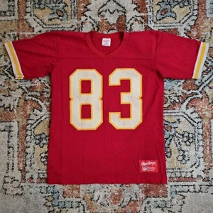 Vtg 80s Kansas City Chiefs NFL Football Jersey #83 Rawlings Youth Large Red - Picture 1 of 12