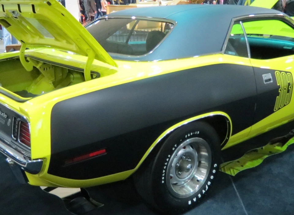 Kit de rayas para valla publicitaria Plymouth Cuda 1971 383 negro mate plano para 1971 Foto 1 de 3