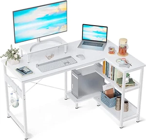 ODK L Shaped Computer Desk with Reversible Storage Shelves, L-Shaped Corner D... - Picture 1 of 14