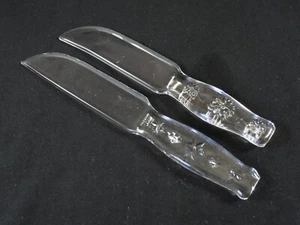 Lot of 2 Vintage 1920s Depression Glass Fruit or Cake Knife Cryst O Lite Dur-X - Picture 1 of 6