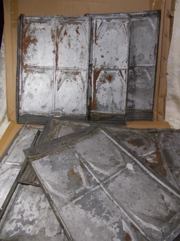 8 Rustic Antique Galvanized Tin Metal Ceiling Tiles-Architectural Salvage 19x13 Cover
