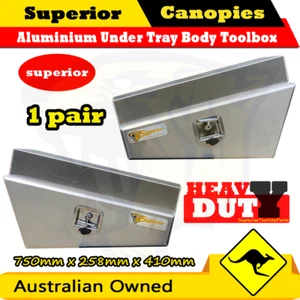 Aluminium Underbody Tray Toolbox 750 258 Flat Plate Pair Ute Undertray New 1pair - Picture 1 of 2