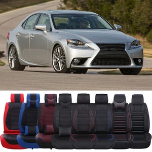 Juego completo de fundas de asiento de coche delanteras de 5 asientos + cojín trasero para Lexus IS 250 GS300 RC350 - Imagen 1 de 33