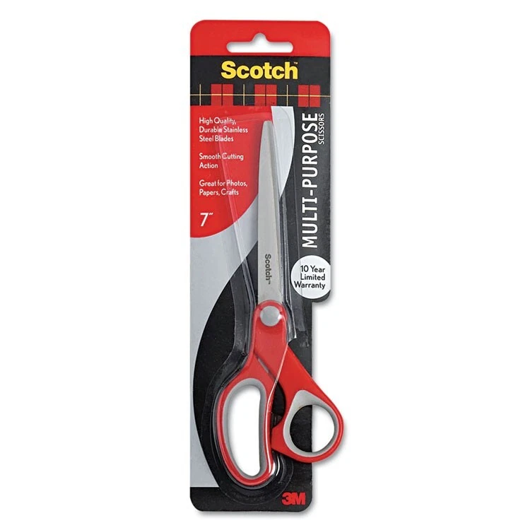 Scotch Multipurpose Scissors 7" Pointed Gray/Red