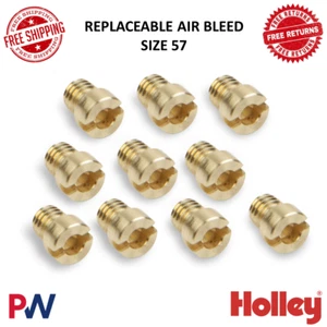 Holley Replaceable Air Bleed for Circuits | Size 57 | Brass Set of 10 #126-57-10 - Imagen 1 de 10