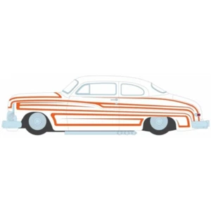 Greenlight 1:64 Scale Mercury Eight Coupe Matte White w/Metallic Orange - Picture 1 of 1