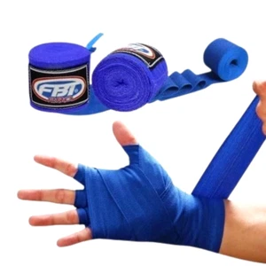 Hand Wraps Wrist FBT Muay Thai Blue Semi-Eastic HW1 Vintage Ivory Elastic MMA Bo - Picture 1 of 7