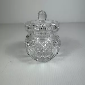 Tarro de condimentos de cristal de colección con tapa sin marca elegante vidrio cortado - Imagen 1 de 10