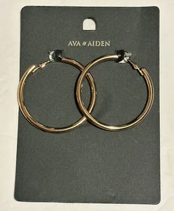 Ava & Aiden vergoldete Creolen mit Stab Ohrringe NEU - Bild 1 von 1