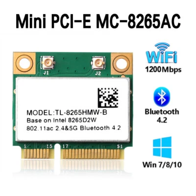 Intel Dual Band 2.4G/5Ghz Wireless-AC 8265 Mini PCI-E Bluetooth 4.2 WiFi Card  - Image 1 of 4