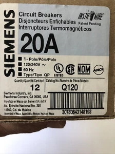 12 Pack Siemens Q120 Circuit Breakers Single Pole 120/240V - NEW, NIB - Picture 1 of 6
