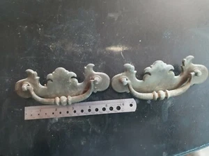 Pair of Vintage Solid Brass Hinges - Very Decorative - Picture 1 of 6