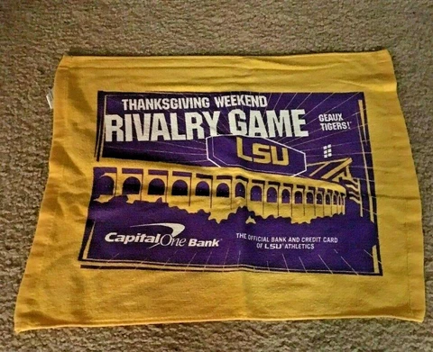 VINTAGE & GORGEOUS LSU TIGERS THANKSGIVING WEEKEND RIVALRY GAME RALLY TOWEL Cover