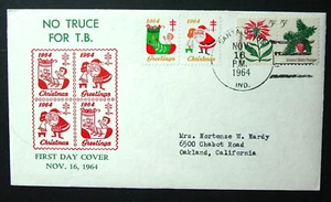 USA, 1964 Rarität, Weihnachtsmann, IN FDC & gebunden, 16. November storniert, adressiert - Bild 1 von 5