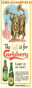 Original 1955 Advert CARLSBERG Lager Beer Luur Players' Statue Print AD 714CC - Foto 1 di 1