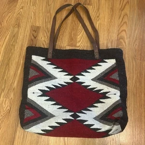 Vintage Navajo Decke Tasche Oversize Schultertasche braun rot Knochen 21”B 18”H - Bild 1 von 11