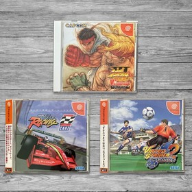 Sega Dreamcast Japan CIB Lot - Street Fighter 3, Virtua Striker 2, Flag to Flag