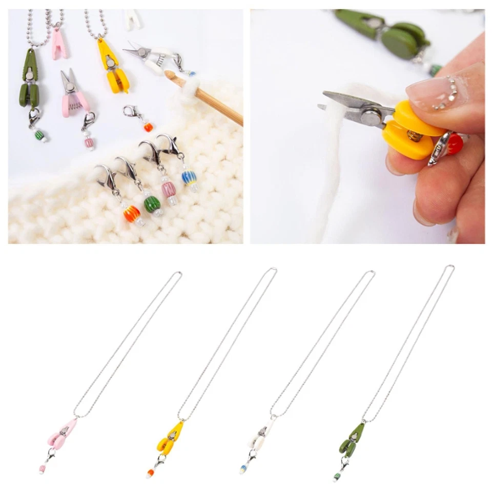 Mini-Schere, tragbar, zum Aufhängen am Hals, mit Markierungsschnalle zum Nähen - Bild 1 von 1