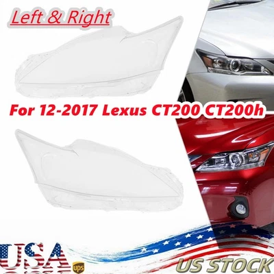 For 2012-2017 Lexus CT200h Pair Headlight Lens Covers Headlamp Covers Left+Right Foto 1 de 4