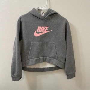 Nike pullover hoodie gray pink girls extra large - Picture 1 of 4