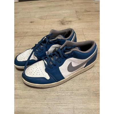 Nike Air Jordan 1 Low 'True Blue Cement Talla 15 Zapatos Tenis 553558-412 Para hombres Foto 1 de 4
