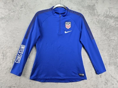 Camiseta Nike Fútbol Manga Larga Dri-Fit Calce Ajustado EE. UU. 1/4 Cremallera Entrenamiento Para Mujer Pequeña Foto 1 de 4