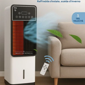 Stufa Elettrica Portatile 3in1 Riscaldatore Aria Calda Fredda con Telecomando - Foto 1 di 7