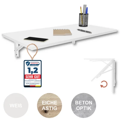 KDR PRODUKTGESTALTUNG Wall folding table 80x40 dining table kitchen table desk folding table wall table