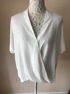 Topshop size 12 ivory v neck wrapovertop - Picture 1 of 2