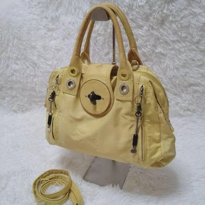 DIESEL 2-Way Shoulder Bag Leather Lock Y2K Used H 22 cm W 35 cm D 11 cm Japan - Picture 1 of 10