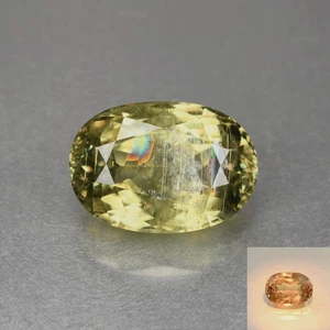 5.82 Ct AAA Oval 12.4 x 8.7 MM 100% Natural Olive Green to Red Turkey Diaspore - Picture 1 of 5