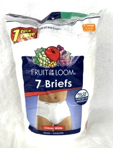 Paquete de 7 calzoncillos para hombre Fruit of the Loom 2009 XL blancos nuevos en stock, envío gratuito - Imagen 1 de 7