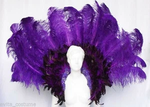 Da NeeNa B009 Vegas Showgirl Drag Victoria Secret Ostrich Feather Backpiece - Picture 1 of 6