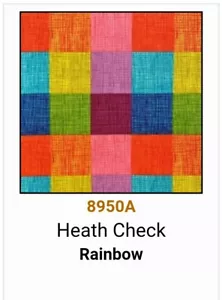 Fq 1/4 Alexander Henry Heath Check Multi 8950a Rainbow Colors Blender Quarter - Picture 1 of 1