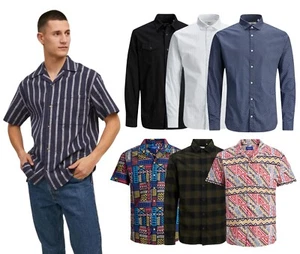 Herren Jack & Jones Hemd Baumwolle Kurzarm Freizeit Geknöpft Brusttasche S-2XL - Bild 1 von 22