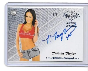 2015 BENCHWARMER DAIZY DUKEZ BASE AUTO BLUE FOIL TABITHA TAYLOR 4/5 AUTOGRAPH - Picture 1 of 1