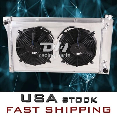 3 Row Radiator&Shroud&Fan For 1967-72 CHEVY/GMC C/K SERIES 10 20 30 PICKUP TRUCK - Image 1 of 4