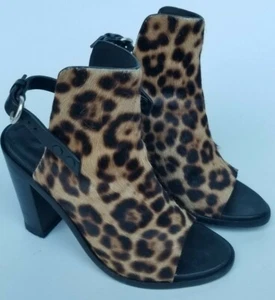 RAG & BONE WYATT LEOPARD PRINT PONY HAIR BELTED SANDALS PUMPS 37 $595 - Picture 1 of 10