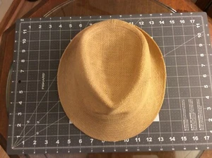 Dobbs Fifth Avenue Tan Fedora Mens Hat 100% Linen Sz L - Picture 1 of 8