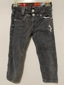 Vintage Baby Phat Girlz Jeans Girls 12 Blue Wide Leg Capri Embroidered Y2K Jeans - Picture 1 of 13