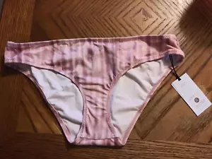 Shade & Shore Size S (4-6) Juniors Blush Pink Bikini Bottoms Stripe Tie Dye - Picture 1 of 9