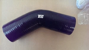 TOG 2.25 INCH 57mm  45 DEGREE SILICONE HOSE BEND ELBOW BLACK - 102MM LONG - Picture 1 of 3