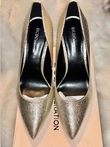 BCBG GENERAZIONE HEIDI POMPE PLATINO CRACKLE METALLICHE; ORO CHIARO, TAGLIA 11 M NUOVE - Foto 1 di 6