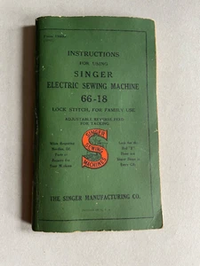 Singer 66-18 Nähmaschine Anleitungsheft Vintage 1900er Ephemera Buch - Bild 1 von 7