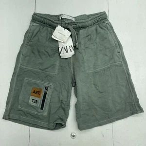 Zara Green Bermuda Sweat Shorts Youth Boys Size 9 New Defect - Picture 1 of 9