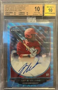2013 Bowman Chrome Justin Williams RC Blue Wave Refraktor Auto /50 BGS 10/10 - Bild 1 von 6